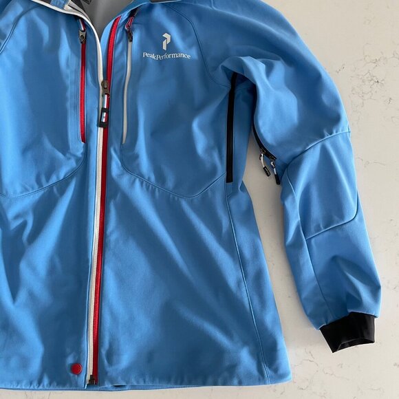 Peak Performance Windstopper Soft Shell Blacklight Hooded Fitted Jacket Blue S - Picture 3 of 16